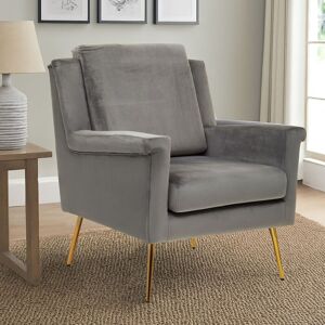 Orsina Mink Velvet Armchair For Livingroom, Modern Sturdy chair, Velvet Upholstered Accent Chair For Reading Book in Grey Grey Orsina Mink Velvet Armchair For Livingroom, Modern Sturdy chair, Velvet Upholstered Accent Chair For Reading Book in Grey Grey