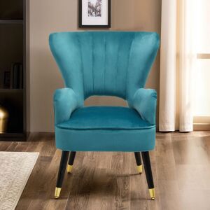 Orsina Green Velvet Armchair, Accent Chair With Gold Finish Rubberwood Legs, Modern Design Highback Chair Green Orsina Green Velvet Armchair, Accent Chair With Gold Finish Rubberwood Legs, Modern Design Highback Chair Green