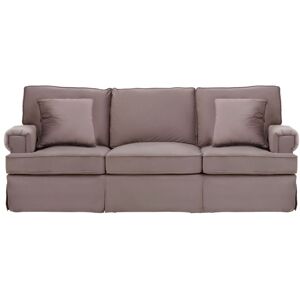Orsina Three‑Seat Grey Velvet Sofa, Plush Velvet Upholstery with Key‑Style Padded Arms, Wooden‑Base 3‑Seater Sofa in Brown Brown Orsina Three‑Seat Grey Velvet Sofa, Plush Velvet Upholstery with Key‑Style Padded Arms, Wooden‑Base 3‑Seater Sofa in Brown Brown