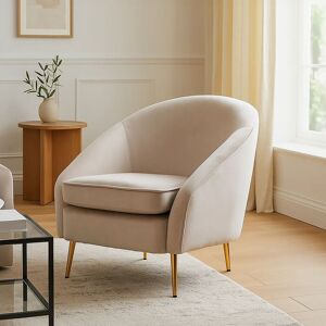 Orsina Mink Velvet Arm Chair, Luxury Velvet Upholstered Accent Chair, Comfortable Armchair for Home, Office in Beige Beige Orsina Mink Velvet Arm Chair, Luxury Velvet Upholstered Accent Chair, Comfortable Armchair for Home, Office in Beige Beige