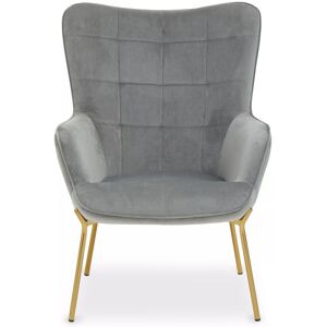 Orsina High Back Velvet Armchair with Gold Legs, Versatile & Durable Armchair, Easy to Maintain Bucket Chair in Grey Grey Orsina High Back Velvet Armchair with Gold Legs, Versatile & Durable Armchair, Easy to Maintain Bucket Chair in Grey Grey