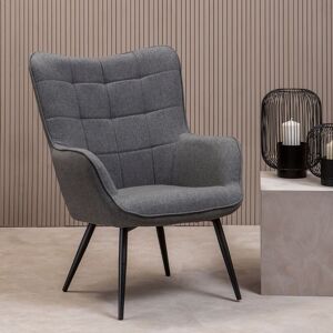 Premier Housewares Stockholm Grey Fabric Armchair - High Back Patterned Premier Housewares Stockholm Grey Fabric Armchair - High Back Patterned