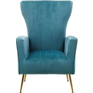 Orsina Green Velvet Chair with Gold Finish Legs, Vertical Channel Tufted Comfort Seat, Winged-Back Velvet Armchair Green Orsina Green Velvet Chair with Gold Finish Legs, Vertical Channel Tufted Comfort Seat, Winged-Back Velvet Armchair Green