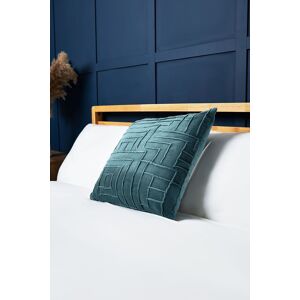 BHS Cotton Velvet Cushion with Embroidered Design in Teal Size: 45 cm x 45 cm Teal 45 cm x 45 cm BHS Cotton Velvet Cushion with Embroidered Design in Teal Size: 45 cm x 45 cm Teal 45 cm x 45 cm