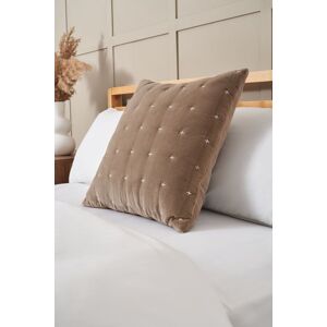 BHS Cross Stitch Quilted Cushion in Taupe Size: Small Taupe Small BHS Cross Stitch Quilted Cushion in Taupe Size: Small Taupe Small
