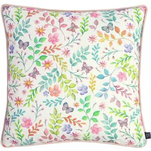 Prestigious Textiles Secret Garden Floral Printed Piped Cushion in Baby Pink Size: 43 cm x 43 cm Baby Pink 43 cm x 43 cm Prestigious Textiles Secret Garden Floral Printed Piped Cushion in Baby Pink Size: 43 cm x 43 cm Baby Pink 43 cm x 43 cm