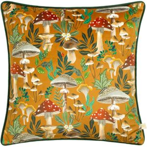 Wylder Nature Wild Garden Mushroom Repeat Velvet Cushion Size: 43 cm x 43 cm Multicolor 43 cm x 43 cm Wylder Nature Wild Garden Mushroom Repeat Velvet Cushion Size: 43 cm x 43 cm Multicolor 43 cm x 43 cm