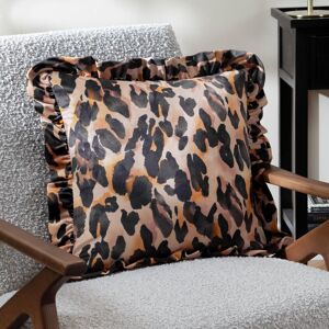 Furn Leopard Printed Velvet Ruffle Cushion Size: 45 cm x 45 cm Multicolor 45 cm x 45 cm Furn Leopard Printed Velvet Ruffle Cushion Size: 45 cm x 45 cm Multicolor 45 cm x 45 cm
