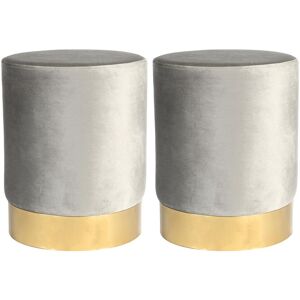 Harbour Housewares Velvet Round Pouffe Footrest Ottoman Stools - 29 x 36cm - Pack of 2 in Grey Size: 29 x 36 cm Grey 29 x 36 cm Harbour Housewares Velvet Round Pouffe Footrest Ottoman Stools - 29 x 36cm - Pack of 2 in Grey Size: 29 x 36 cm Grey 29 x 36 cm