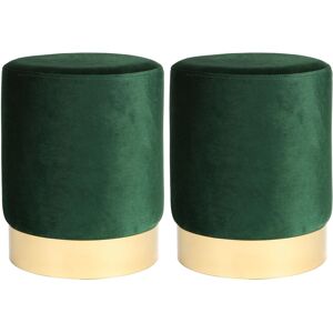 Harbour Housewares Velvet Round Pouffe Footrest Ottoman Stools - 29 x 36cm - Pack of 2 in Green Size: 29 x 36 cm Green 29 x 36 cm Harbour Housewares Velvet Round Pouffe Footrest Ottoman Stools - 29 x 36cm - Pack of 2 in Green Size: 29 x 36 cm Green 29 x 36 cm