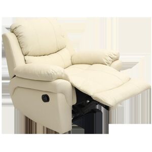More4Homes Madison Bonded Leather Manual Recliner Sofa Home Lounge Chair in Cream Cream More4Homes Madison Bonded Leather Manual Recliner Sofa Home Lounge Chair in Cream Cream