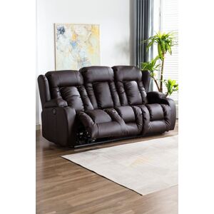 More4Homes Caesar 3 Seater Electric High Back Bonded Leather Recliner Sofa in Brown Brown More4Homes Caesar 3 Seater Electric High Back Bonded Leather Recliner Sofa in Brown Brown