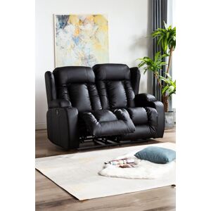 More4Homes Caesar 2 Seater Manual High Back Bonded Leather Recliner Sofa in Black Black More4Homes Caesar 2 Seater Manual High Back Bonded Leather Recliner Sofa in Black Black