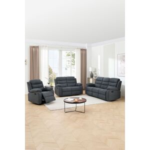More4Homes Boston Manual Recliner Fabric 1+2+3 Seater Sofa Set in Grey Grey More4Homes Boston Manual Recliner Fabric 1+2+3 Seater Sofa Set in Grey Grey