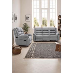 More4Homes Seattle Manual Recliner Fabric 2+3 Seater Sofa Set in Grey Grey More4Homes Seattle Manual Recliner Fabric 2+3 Seater Sofa Set in Grey Grey