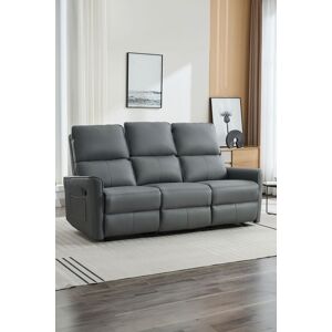 More4Homes Madrid 3 Seater Manual Air Leather Recliner Sofa in Grey Grey More4Homes Madrid 3 Seater Manual Air Leather Recliner Sofa in Grey Grey