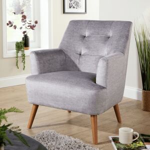 Home Source Arta Accent Chair Armchair Occasional Sofa Modern Upholstered Seating in Silver Silver Home Source Arta Accent Chair Armchair Occasional Sofa Modern Upholstered Seating in Silver Silver
