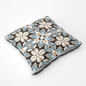 Warren Reed - Designer Beige & Brown Abstract Pattern Floor Cushion in Grey Size: Large Grey Large Warren Reed - Designer Beige & Brown Abstract Pattern Floor Cushion in Grey Size: Large Grey Large