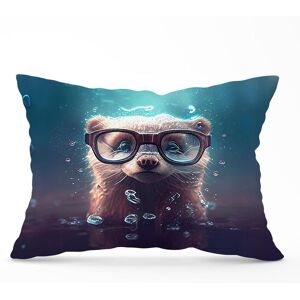 Warren Reed - Designer Ferret Splashart Water Cushions in Blue Size: 45 cm x 45 cm Blue 45 cm x 45 cm Warren Reed - Designer Ferret Splashart Water Cushions in Blue Size: 45 cm x 45 cm Blue 45 cm x 45 cm