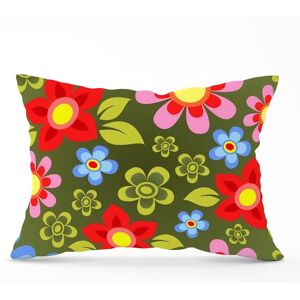 Warren Reed - Designer Red & Blue Flowers Cushions in Green Size: 60 cm x 60 cm Green 60 cm x 60 cm Warren Reed - Designer Red & Blue Flowers Cushions in Green Size: 60 cm x 60 cm Green 60 cm x 60 cm