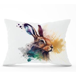 Warren Reed - Designer Hare Close Up Splashart Cushions in Brown Size: 45 cm x 45 cm Brown 45 cm x 45 cm Warren Reed - Designer Hare Close Up Splashart Cushions in Brown Size: 45 cm x 45 cm Brown 45 cm x 45 cm