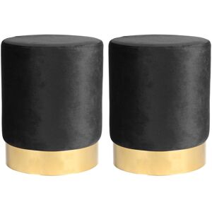 Harbour Housewares Velvet Round Pouffe Footrest Ottoman Stools - 29 x 36cm - Pack of 2 in Black Size: 29 x 36 cm Black 29 x 36 cm Harbour Housewares Velvet Round Pouffe Footrest Ottoman Stools - 29 x 36cm - Pack of 2 in Black Size: 29 x 36 cm Black 29 x 36 cm
