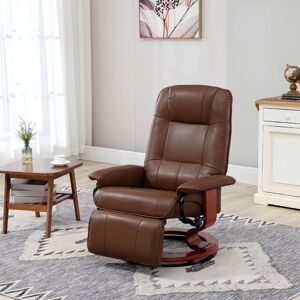 HOMCOM Ergonomic Recliner Sofa Chair PU Leather Armchair Lounger with Footrest in Brown Brown HOMCOM Ergonomic Recliner Sofa Chair PU Leather Armchair Lounger with Footrest in Brown Brown