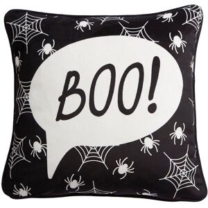 Bedlam 'Boo' Luxe Velvet Halloween Filled Cushion in Black Size: 43 cm x 43 cm Black 43 cm x 43 cm Bedlam 'Boo' Luxe Velvet Halloween Filled Cushion in Black Size: 43 cm x 43 cm Black 43 cm x 43 cm