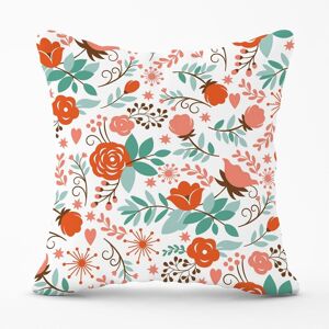 Warren Reed - Designer Orange Floral Pattern Outdoor Cushion in Green Size: 45 cm x 45 cm Green 45 cm x 45 cm Warren Reed - Designer Orange Floral Pattern Outdoor Cushion in Green Size: 45 cm x 45 cm Green 45 cm x 45 cm