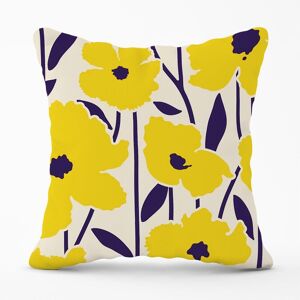 Warren Reed - Designer Vintage Tropical Flowers Outdoor Cushion in Yellow Size: 45 cm x 45 cm Yellow 45 cm x 45 cm Warren Reed - Designer Vintage Tropical Flowers Outdoor Cushion in Yellow Size: 45 cm x 45 cm Yellow 45 cm x 45 cm