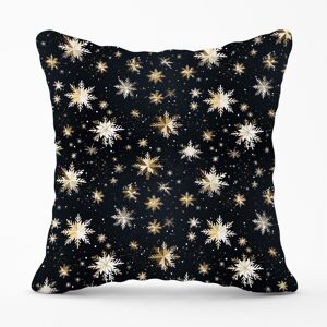 Warren Reed - Designer Silver Gold Snowflake Pattern Outdoor Cushion in Blue Size: 45 cm x 45 cm Blue 45 cm x 45 cm Warren Reed - Designer Silver Gold Snowflake Pattern Outdoor Cushion in Blue Size: 45 cm x 45 cm Blue 45 cm x 45 cm