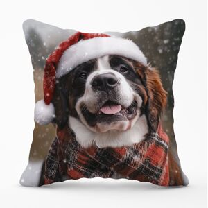 Warren Reed - Designer Christmas St Bernard Cushion in Brown Size: 45 cm x 45 cm Brown 45 cm x 45 cm Warren Reed - Designer Christmas St Bernard Cushion in Brown Size: 45 cm x 45 cm Brown 45 cm x 45 cm