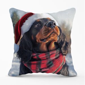 Warren Reed - Designer Christmas Gordon Setter Cushion in Black Size: 45 cm x 45 cm Black 45 cm x 45 cm Warren Reed - Designer Christmas Gordon Setter Cushion in Black Size: 45 cm x 45 cm Black 45 cm x 45 cm