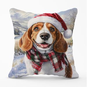 Warren Reed - Designer Christmas Bassett Hound Cushion in Brown Size: 45 cm x 45 cm Brown 45 cm x 45 cm Warren Reed - Designer Christmas Bassett Hound Cushion in Brown Size: 45 cm x 45 cm Brown 45 cm x 45 cm