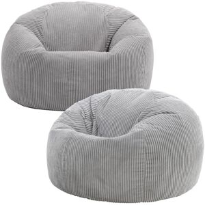 Kingston Cord Bean Bag - Dawn Grey - Large Adult Bean Bag Chair Kingston Cord Bean Bag - Dawn Grey - Large Adult Bean Bag Chair