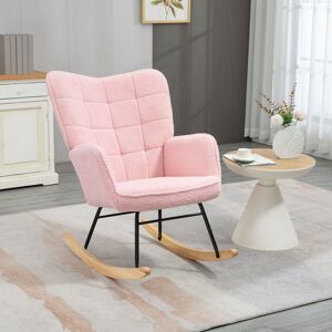 HOMCOM Nursing Rocking Chair Nursery Glider Rocker Armchair for Living Room in Pink Pink HOMCOM Nursing Rocking Chair Nursery Glider Rocker Armchair for Living Room in Pink Pink