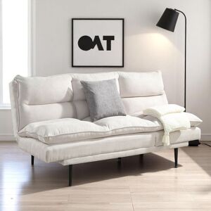 OAT Home Sennen Cushion Padded Fabric 3 Seater Large Single Clic-Clac Sofa Bed in Natural Natural 3 Seater OAT Home Sennen Cushion Padded Fabric 3 Seater Large Single Clic-Clac Sofa Bed in Natural Natural 3 Seater