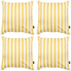 icon Indoor & Outdoor Striped Waterproof Cushion Black Set of 4 in Yellow Size: 43 cm x 43 cm Yellow 43 cm x 43 cm icon Indoor & Outdoor Striped Waterproof Cushion Black Set of 4 in Yellow Size: 43 cm x 43 cm Yellow 43 cm x 43 cm