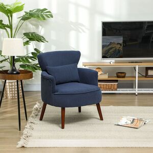 HOMCOM Armchair with Padded Seat & Backrest for Living Room, Blue Blue HOMCOM Armchair with Padded Seat & Backrest for Living Room, Blue Blue