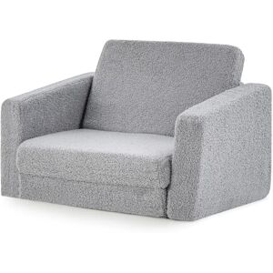 Costway 2-in-1 Kids Convertible Couch Children Fold out Sofa Bed Lounger Flip Open in Grey Grey Costway 2-in-1 Kids Convertible Couch Children Fold out Sofa Bed Lounger Flip Open in Grey Grey