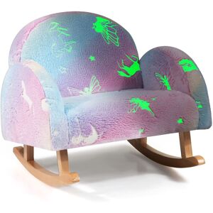 Costway Upholstered Rocking Chair Comfy Armchair Sofa w/ Luminous Effect Multicolor Costway Upholstered Rocking Chair Comfy Armchair Sofa w/ Luminous Effect Multicolor
