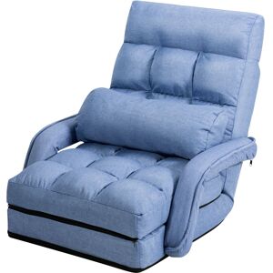 Costway 2 IN 1 Folding Lazy Sofa Lounger Floor Gaming Armchair Bed Recliner Adjustable in Blue Blue Costway 2 IN 1 Folding Lazy Sofa Lounger Floor Gaming Armchair Bed Recliner Adjustable in Blue Blue