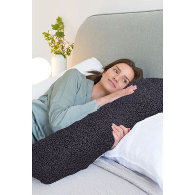 Ezysleep Teddy Fleece Heated Body Pillow in Grey Grey Ezysleep Teddy Fleece Heated Body Pillow in Grey Grey
