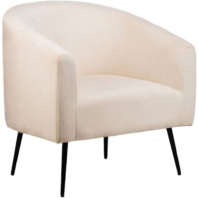 Nordlys Beige Velvet Scandinavian Armchair - armchair Nordlys Beige Velvet Scandinavian Armchair - armchair