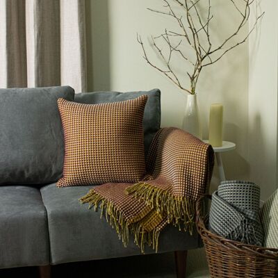 Furn Rowan Waffle Knitted Cushion - Orange - 45cm x 45cm - Cushion Furn Rowan Waffle Knitted Cushion - Orange - 45cm x 45cm - Cushion