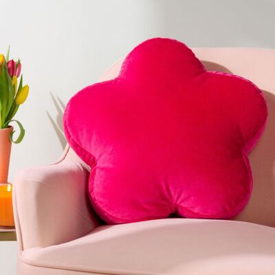 Heya Home Flower Velvet Reversible Cushion - Pink - 45cm x 45cm Heya Home Flower Velvet Reversible Cushion - Pink - 45cm x 45cm