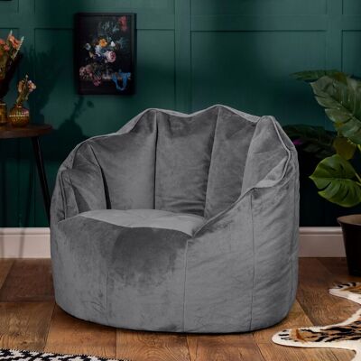 Icon Sitzsack-Sessel - Samt - Grau - 74x64x77cm - Sitzsack-Sessel Icon Sitzsack-Sessel - Samt - Grau - 74x64x77cm - Sitzsack-Sessel