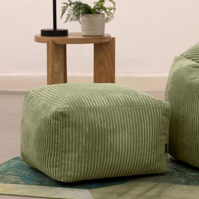 icon Amara Cord Square Footstool Bean Bag, Lavender in Green Green icon Amara Cord Square Footstool Bean Bag, Lavender in Green Green