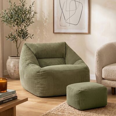 icon Natalia Corduroy Armchair Bean Bag & Square Footstool, Teal in Green Green icon Natalia Corduroy Armchair Bean Bag & Square Footstool, Teal in Green Green