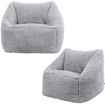 icon Kids Teddy Bean Bag Armchair Kids Bean Bags Set of 2 in Grey Grey icon Kids Teddy Bean Bag Armchair Kids Bean Bags Set of 2 in Grey Grey